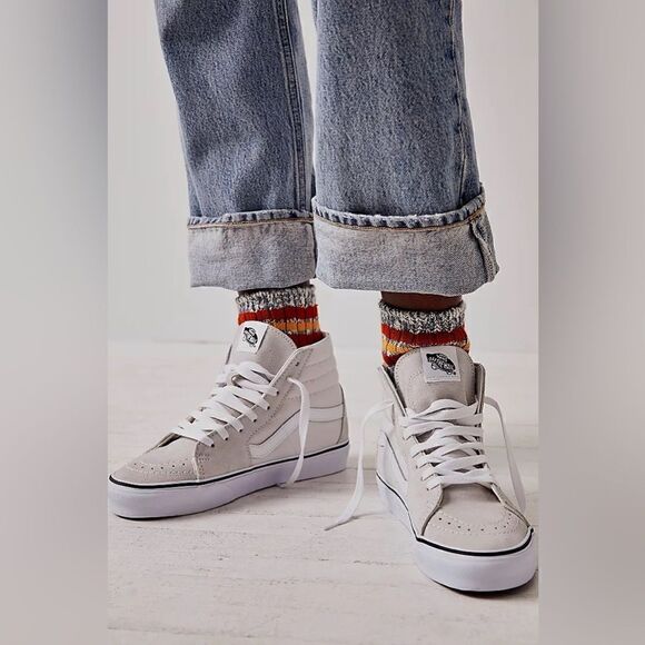 NEW FREE PEOPLE X VANS SK8 HI TOP SNEAKERS CLOUD 7.5 - Picture 1 of 6
